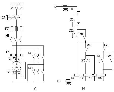 电动机星三角启动电路图,星三角降压启动电路图