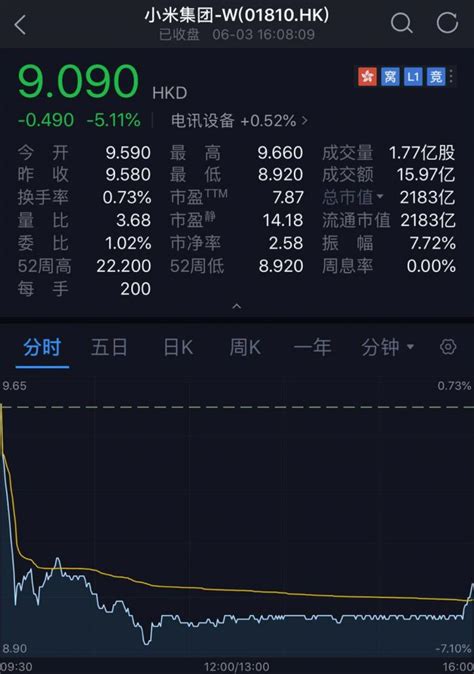 市值再次跌破发行价 小米集团上市发行价